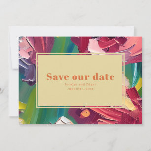Olieverfschilderij Geïnspireerd Deco Groovy Bruilo Save The Date