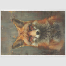 Olieverfschilderij geweven van vos decoupage
