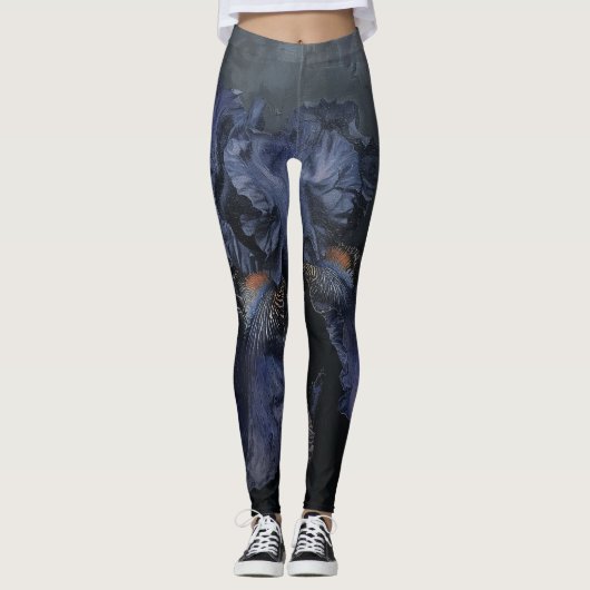 Olieverfschilderij Iris Botanical Leggings (Voorkant)