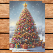  Olieverfschilderij Kerstboom Decoupage Tissuepapier