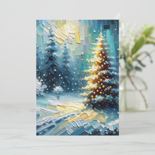  olieverfschilderij kerstboom Kaarten (Staand voorkant)
