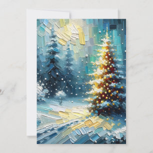 olieverfschilderij kerstboom Kaarten