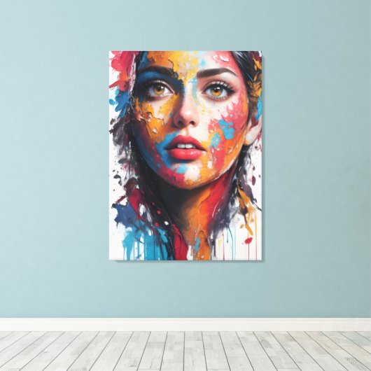 Olieverfschilderij Meisje Saatchi Art Canvas Afdruk (Insitu (Houten vloer))