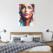 Olieverfschilderij Meisje Saatchi Art Canvas Afdruk (Insitu (Slaapkamer))