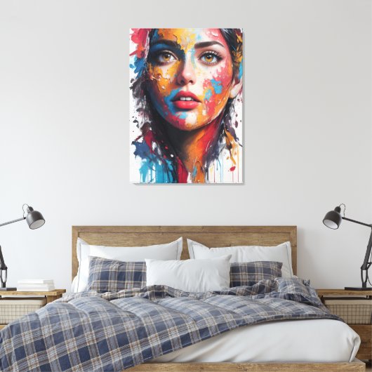 Olieverfschilderij Meisje Saatchi Art Canvas Afdruk (Insitu (Slaapkamer))