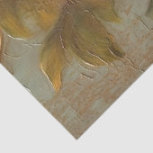 Olieverfschilderij terracotta koperen rozen gouden tissuepapier (Detail)