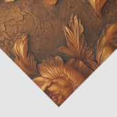 Olieverfschilderij terracotta koperen rozen gouden tissuepapier (Detail)