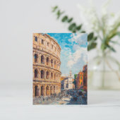 olieverfschilderij Travel Briefkaart Rome (Staand voorkant)