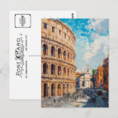 olieverfschilderij Travel Briefkaart Rome (Voorkant / Achterkant)