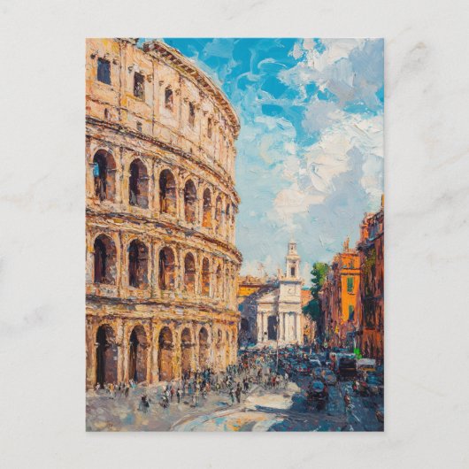 olieverfschilderij Travel Briefkaart Rome (Voorkant)