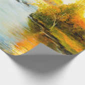 olieverfschilderij van de beautifl - herfstlandsch cadeaupapier (Hoek)