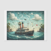 Olieverfschilderij van de Crazy Boat of Love Tissuepapier (Voorkant)