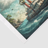 Olieverfschilderij van De Dolle Boot van Liefde Tissuepapier (Detail)