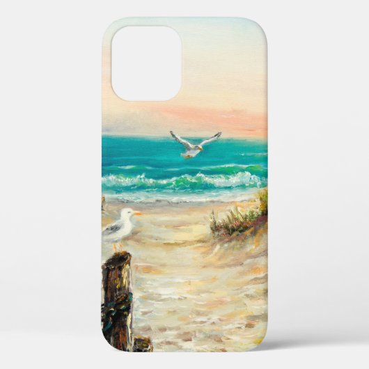 olieverfschilderij van de kustduinen van de oceaan Case-Mate iPhone case (Achterkant)