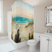 olieverfschilderij van de kustduinen van de oceaan douchegordijn (In situ)