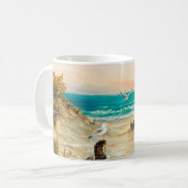 olieverfschilderij van de kustduinen van de oceaan koffiemok (Voorkant links)