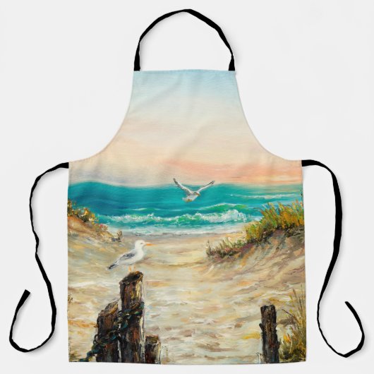 olieverfschilderij van de kustduinen van de oceaan schort (Voorkant)