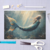 Olieverfschilderij van een zeemeermin in zonlicht tissuepapier (Craft)