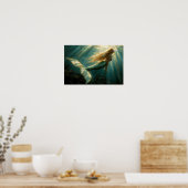 Olieverfschilderij van een zeemeermin poster (Keuken)