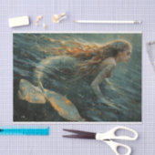 Olieverfschilderij van een zeemeermin Tissue Paper Tissuepapier (Craft)