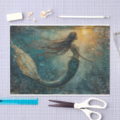 Olieverfschilderij van een zeemeermin Tissue Paper Tissuepapier (Craft)