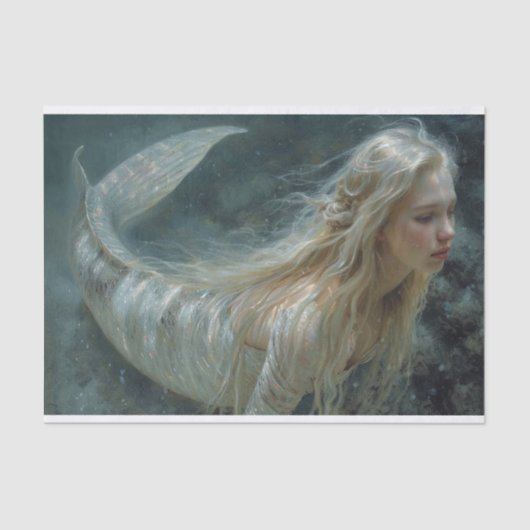 Olieverfschilderij van een zeemeermin Tissue Paper Tissuepapier (Voorkant)
