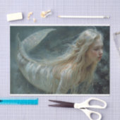 Olieverfschilderij van een zeemeermin Tissue Paper Tissuepapier (Craft)