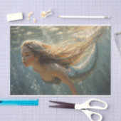 Olieverfschilderij van een zeemeermin Tissue Paper Tissuepapier (Craft)