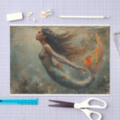 Olieverfschilderij van een zeemeermin Tissue Paper Tissuepapier (Craft)