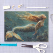 Olieverfschilderij van een zeemeermin tissuepapier (Craft)