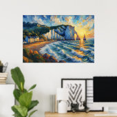 olieverfschilderij van Étretat Poster (Thuiskantoor)