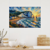 olieverfschilderij van Étretat Poster (Keuken)