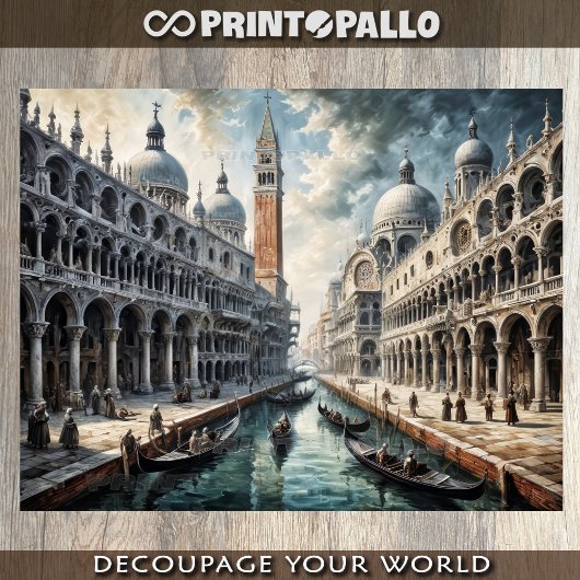 Olieverfschilderij van het Canal Grande van Veneti Tissuepapier