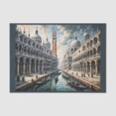 Olieverfschilderij van het Canal Grande van Veneti Tissuepapier (Voorkant)