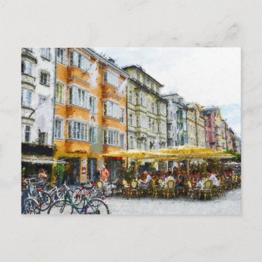 Olieverfschilderij van Innsbruck Cityscape Tirol Briefkaart (Voorkant)