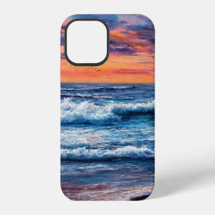  olieverfschilderij van Oceaan en strand op canvas iPhone 12 Hoesje