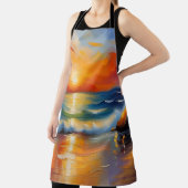 Olieverfschilderij van oranje zonsondergang boven  schort (Insitu)