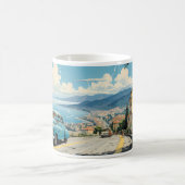 olieverfschilderij van oude auto en stad koffiemok (Center)