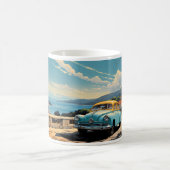  olieverfschilderij van stad en auto koffiemok (Center)