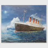 olieverfschilderij van Titanic en ijsberg op n Cadeaupapier (Vlak)