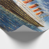 olieverfschilderij van Titanic en ijsberg op n Cadeaupapier (Hoek)