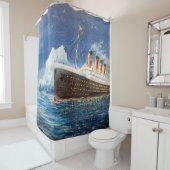 olieverfschilderij van Titanic en ijsberg op n Douchegordijn (In situ)