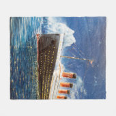 olieverfschilderij van Titanic en ijsberg op n Fleece Deken (Voorkant (Horizontaal))