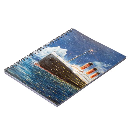 olieverfschilderij van Titanic en ijsberg op n Notitieboek (Linkerzijde)