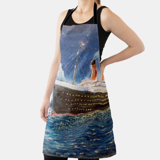 olieverfschilderij van Titanic en ijsberg op n Schort (Insitu)