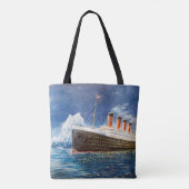 olieverfschilderij van Titanic en ijsberg op n Tote Bag (Achterkant)