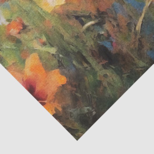 Olieverfschilderij van Veldbloemen Decoupage Tissuepapier (Detail)