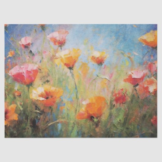 Olieverfschilderij van Veldbloemen Decoupage Tissuepapier (Voorkant)