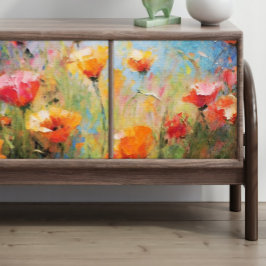 Olieverfschilderij van Veldbloemen Decoupage Tissuepapier