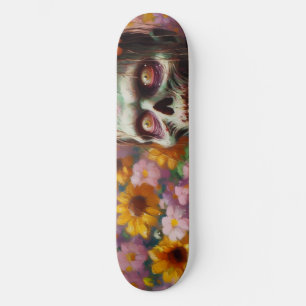 Olieverfschilderij van Zombie in Bloemenveld Hallo Persoonlijk Skateboard
